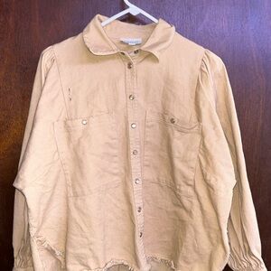 Topshop Beige Button-Up Shirt